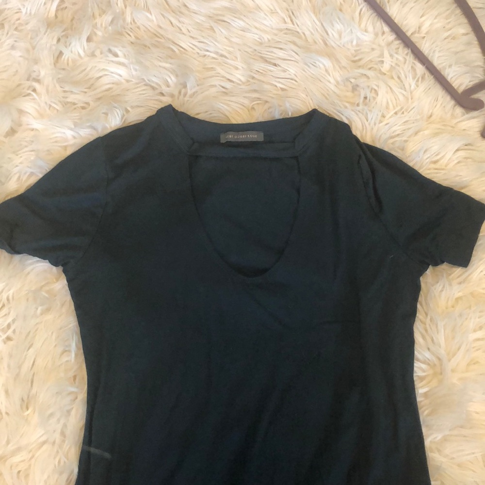 Teal cut out t-shirt